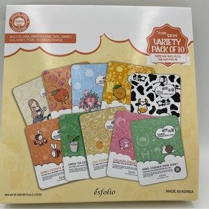 Esfolio Variety Pack of 10 Facial Masks